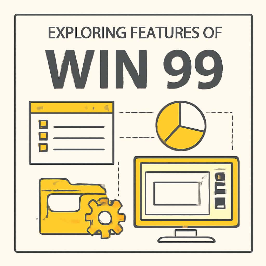 An illustration explaining the features of Win 99.