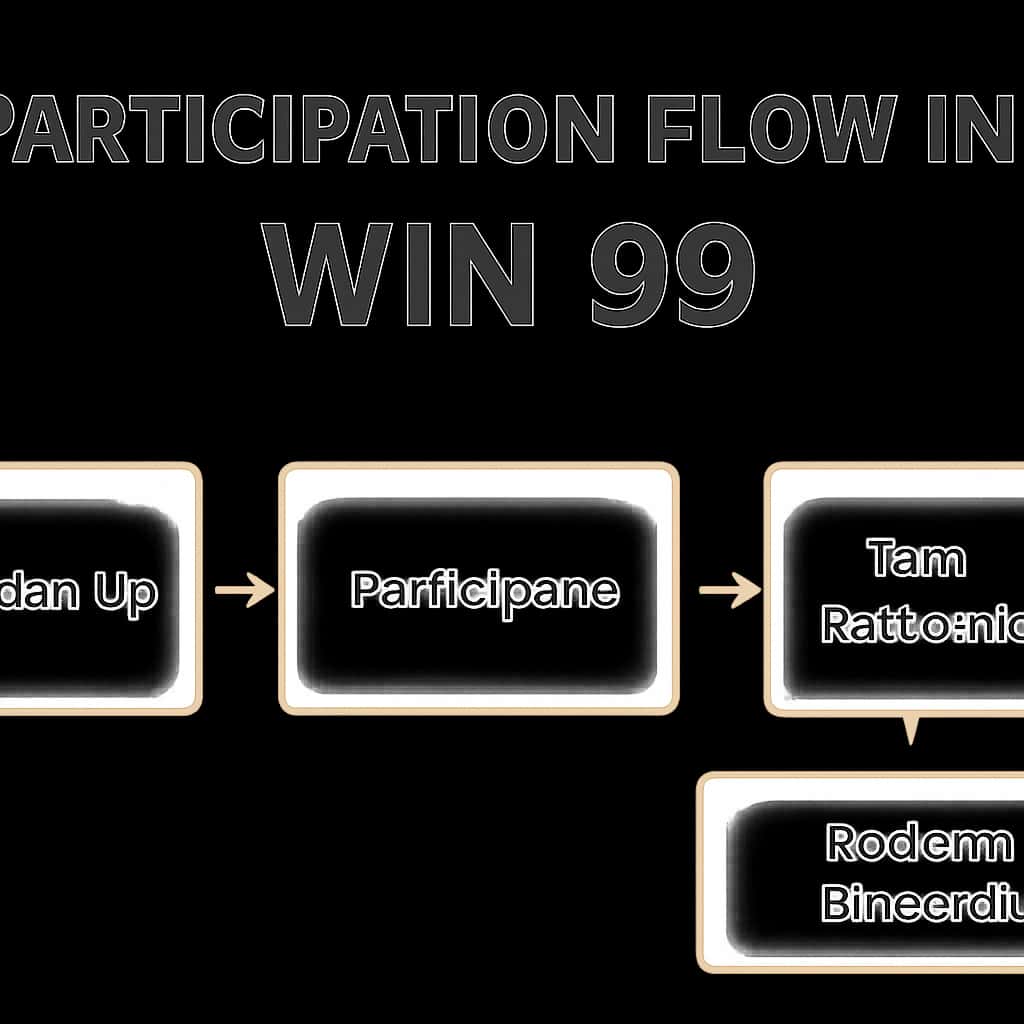 An educational diagram illustrating the steps in the participation flow of Win 99.
