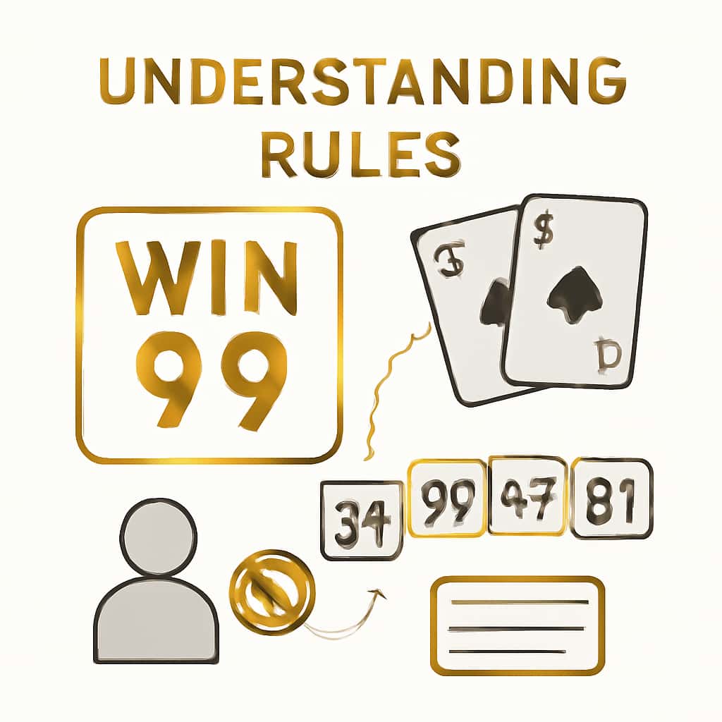 An educational illustration detailing the rules associated with Win 99.