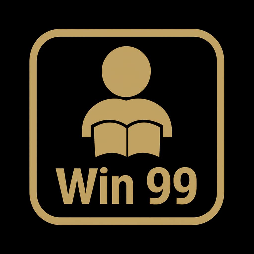 A professional badge representing user experience insights for Win 99.
